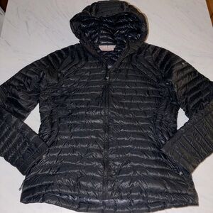 Obermeyer ski winter Jacket Coat puffer  hooded black xl goose down warm
